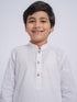 Boy's' White Kurta And Pyjama And Dupatta Set